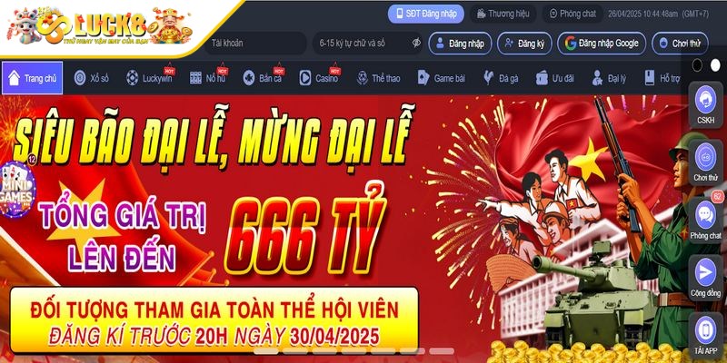 Sau khi truy cập vào link bạn sẽ được dẫn đến trang chủ